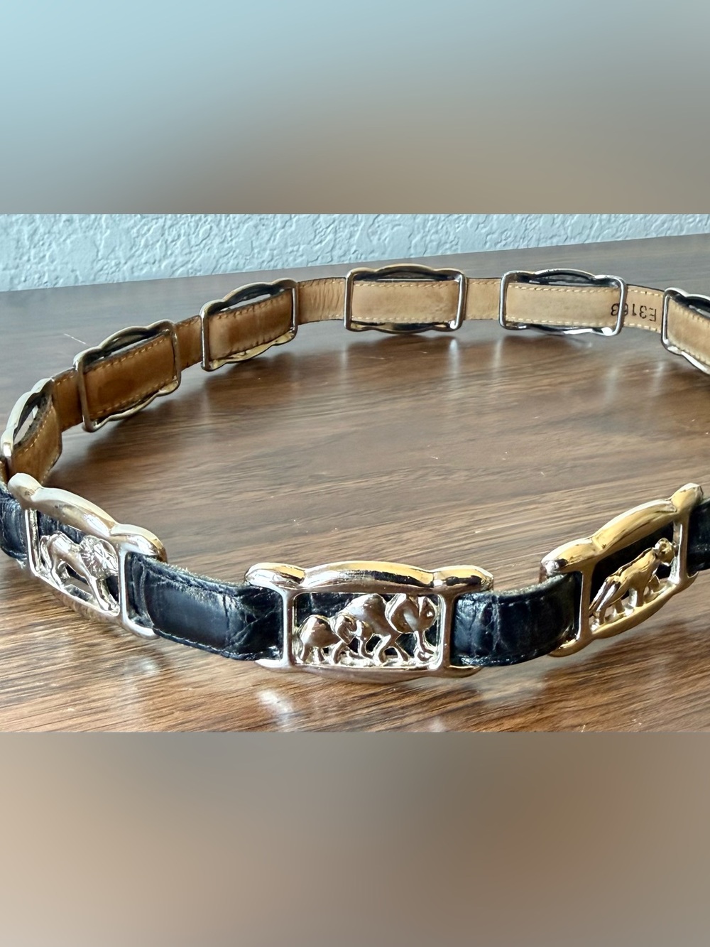 Vintage Safari Western-Style Women's Black Leather Belt with Silver-Tone Buckle - Picture 4 of 15